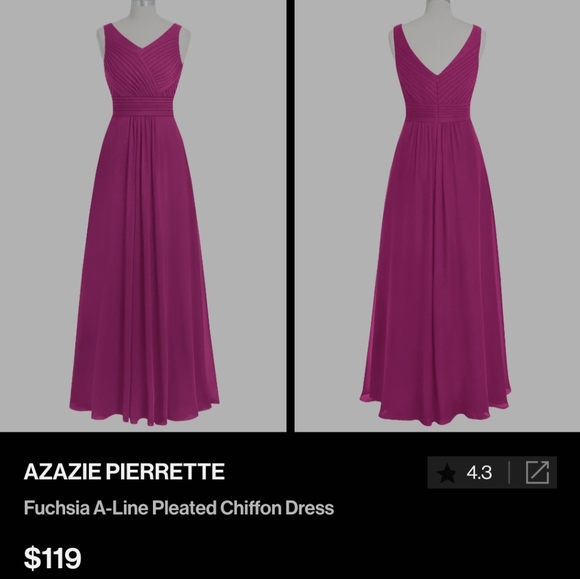 Azazie Pierrette Fuchsia Chiffon Dress - Picture 8 of 9